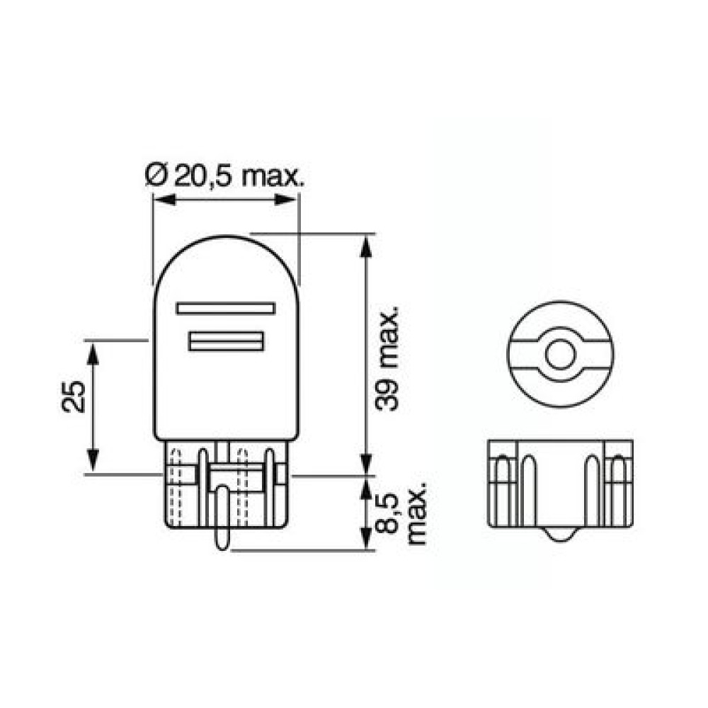 Автолампа (12V 21/5W W21/5W PURE LIGHT) BOSCH 1987302252