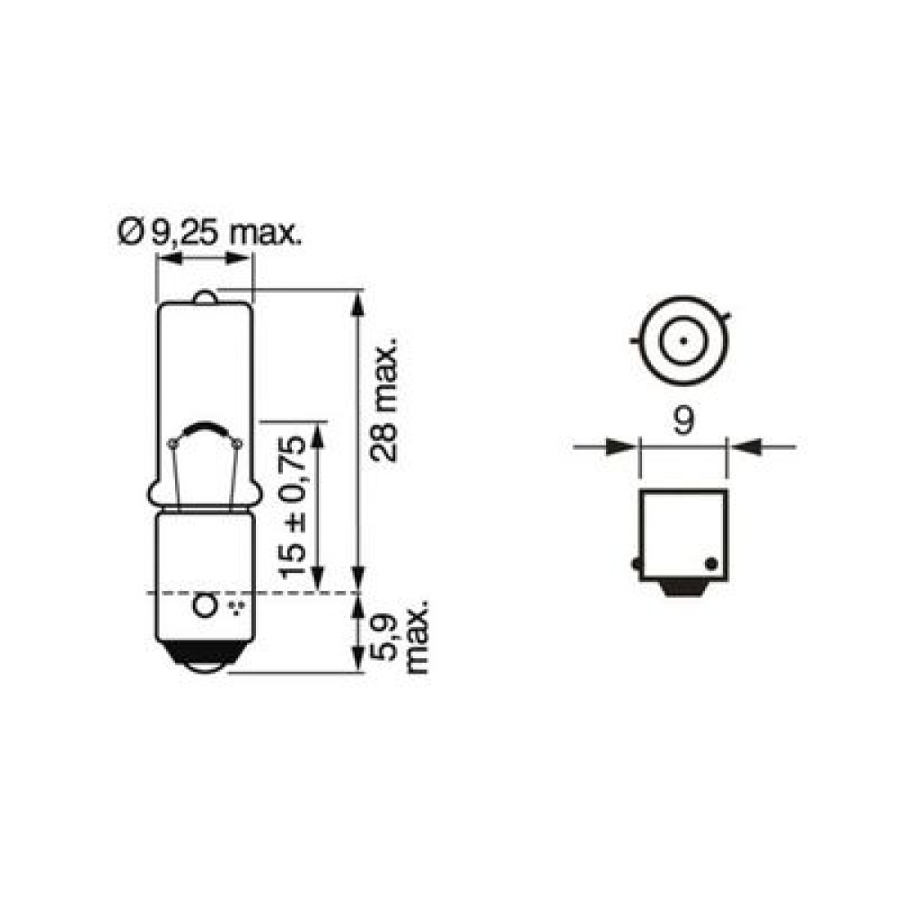 Автолампа (H6W 12V ECO) BOSCH 1987302809