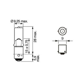 Автолампа (H6W 12V ECO) BOSCH 1987302809