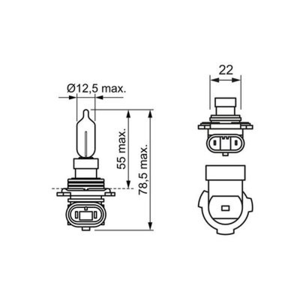 Автолампа 12V 55W PX22d HIR2 BOSCH 1987302828