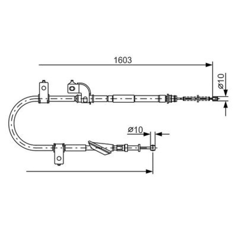 Трос тормозной правый BOSCH 1987482080