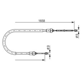 Трос ручного гальма BOSCH 1987482234