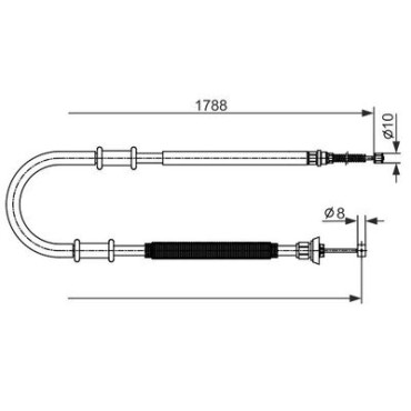 Трос стояночного тормоза BOSCH 1987482590