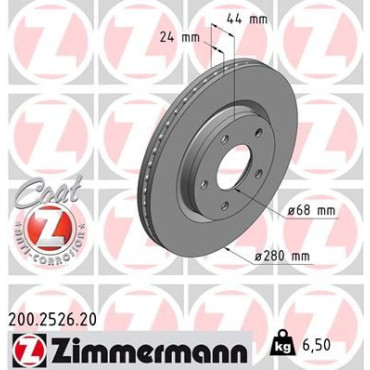 Диск гальмівний ZIMMERMANN 200252620