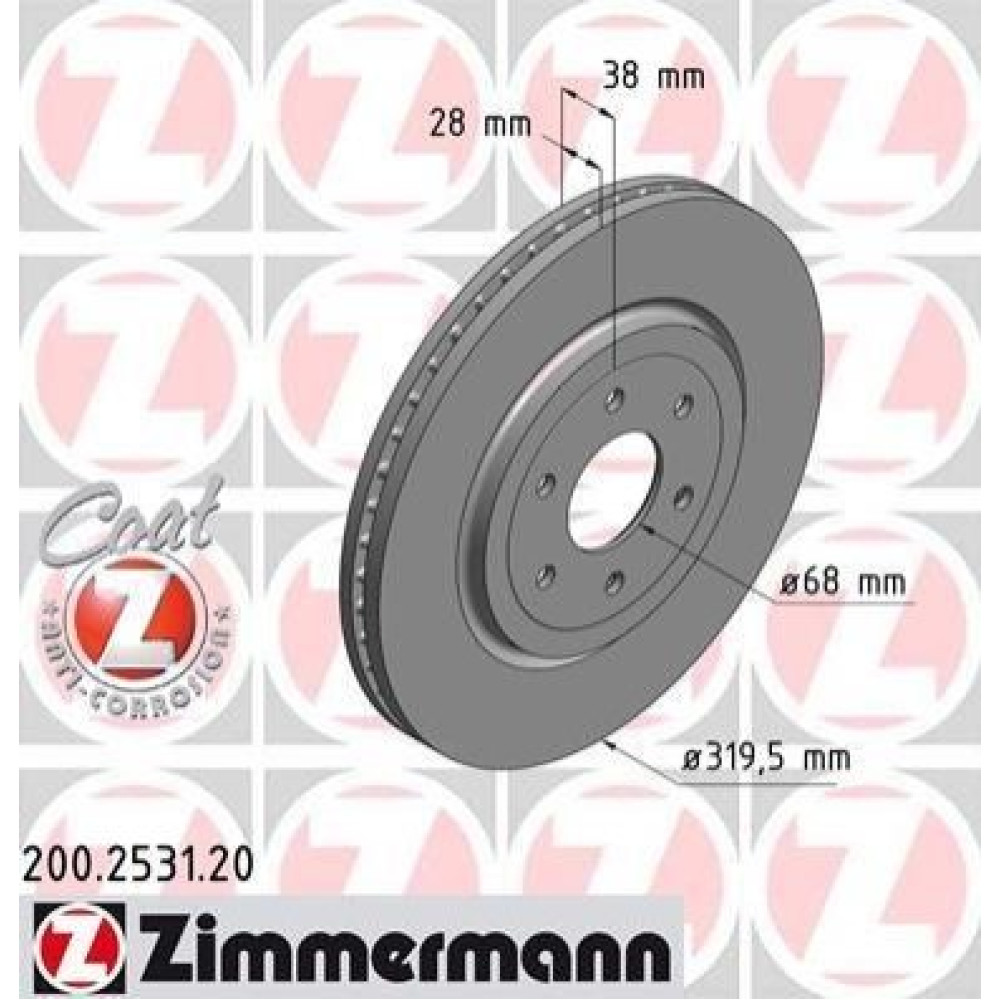 Диск гальмівний ZIMMERMANN 200253120