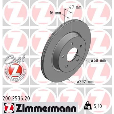 Диск тормозной ZIMMERMANN 200253620