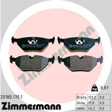 Колодки тормозные дисковые ZIMMERMANN 201801701