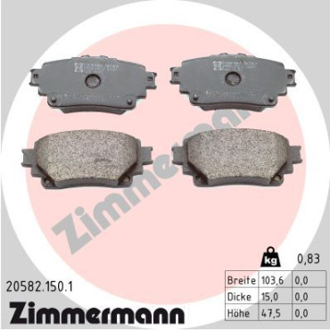 Колодки гальмівні дискові, комплект ZIMMERMANN 205821501