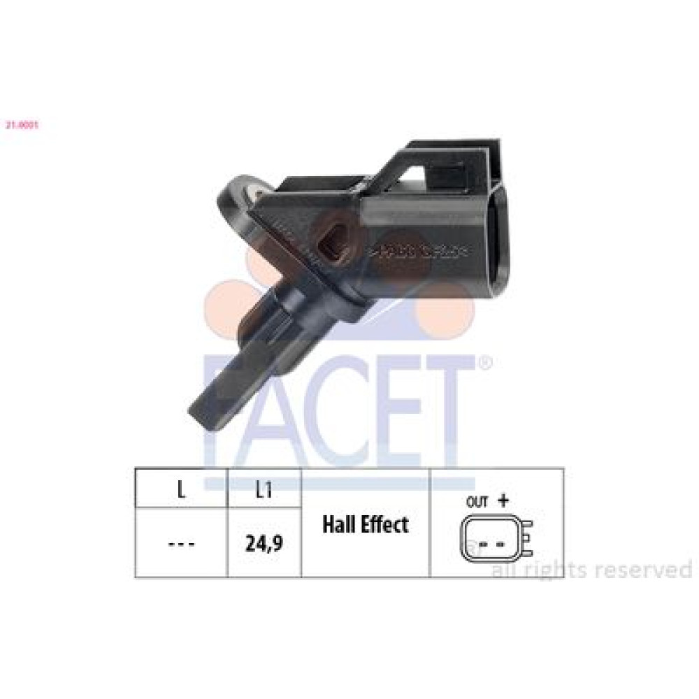 Датчик ABS FACET 210001