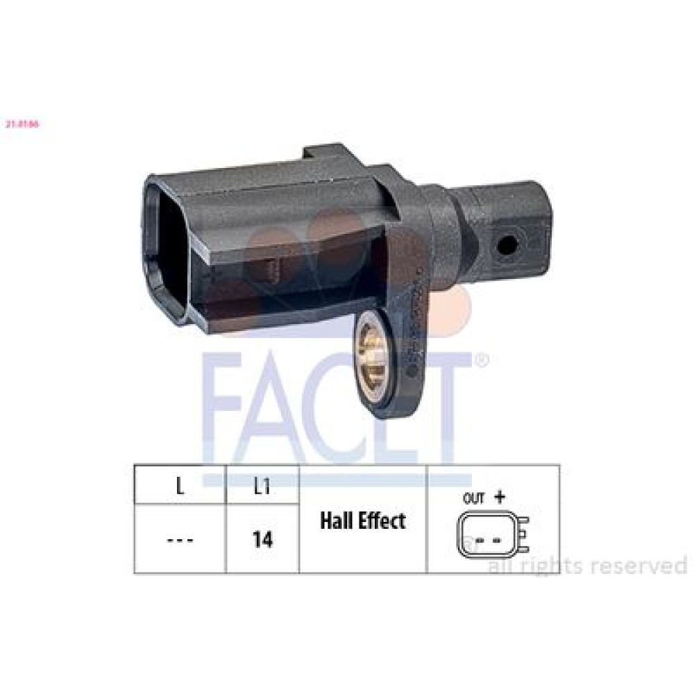 Датчик ABS FACET 210186