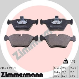 Колодки тормозные дисковые, комплект ZIMMERMANN 216771951