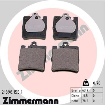Колодки гальмівні дискові комплект ZIMMERMANN 218981551