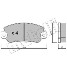 Комплект гальмівних колодок з 4 шт. дисків METELLI 2200330