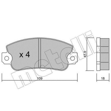 Комплект тормозных колодок из 4 шт. дисков METELLI 2200330
