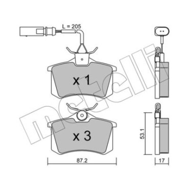 Комплект гальмівних колодок METELLI 2201003