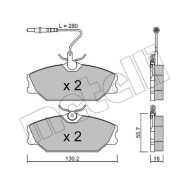 Комплект гальмівних колодок з 4 шт. дисків METELLI 2201420