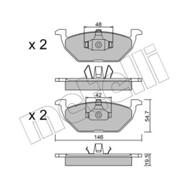 Комплект тормозных колодок из 4 шт. дисков METELLI 2202111