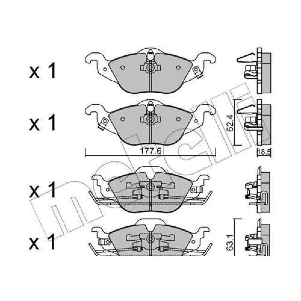 Комплект тормозных колодок METELLI 2202570