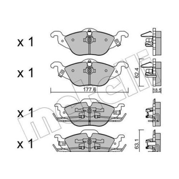 Комплект тормозных колодок METELLI 2202570