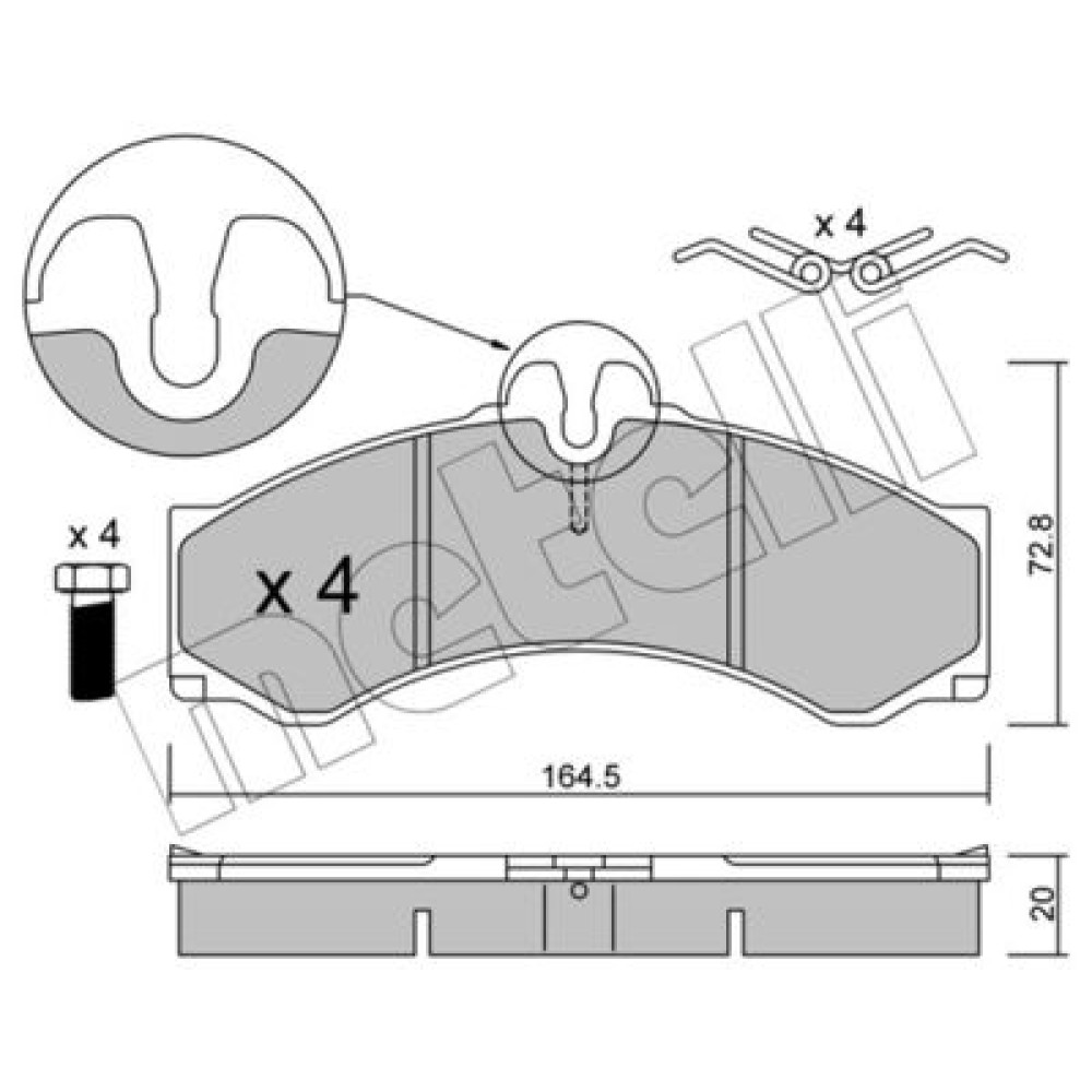 Комплект тормозных колодок METELLI 2202620