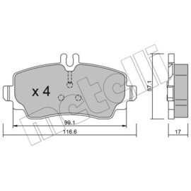Комплект тормозных колодок METELLI 2203100