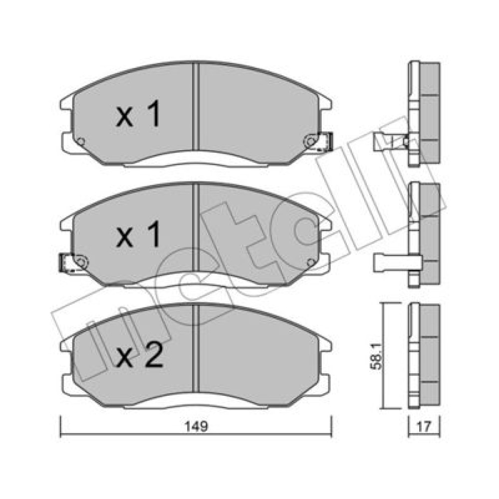 Комплект гальмівних колодок METELLI 2203640