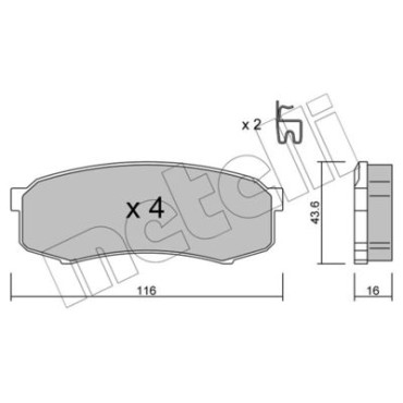 Комплект тормозных колодок из 4 шт. дисков METELLI 2204320