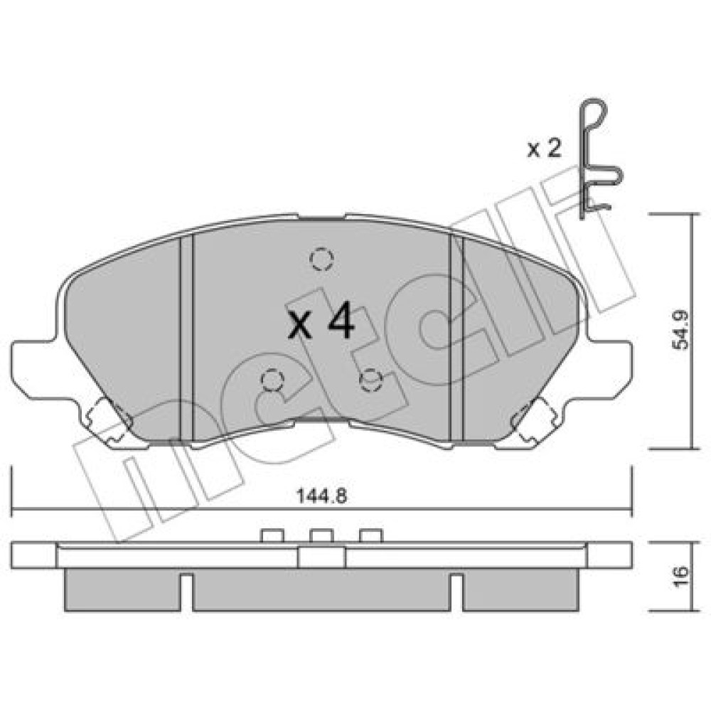 Комплект гальмівних колодок METELLI 2204810