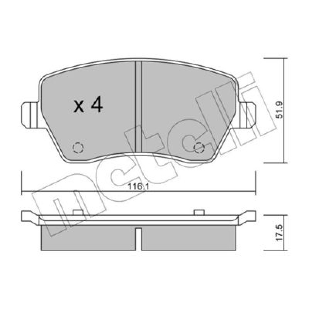 Комплект гальмівних колодок METELLI 2204850