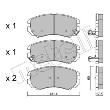 Комплект тормозных колодок из 4 шт. дисков METELLI 2205030