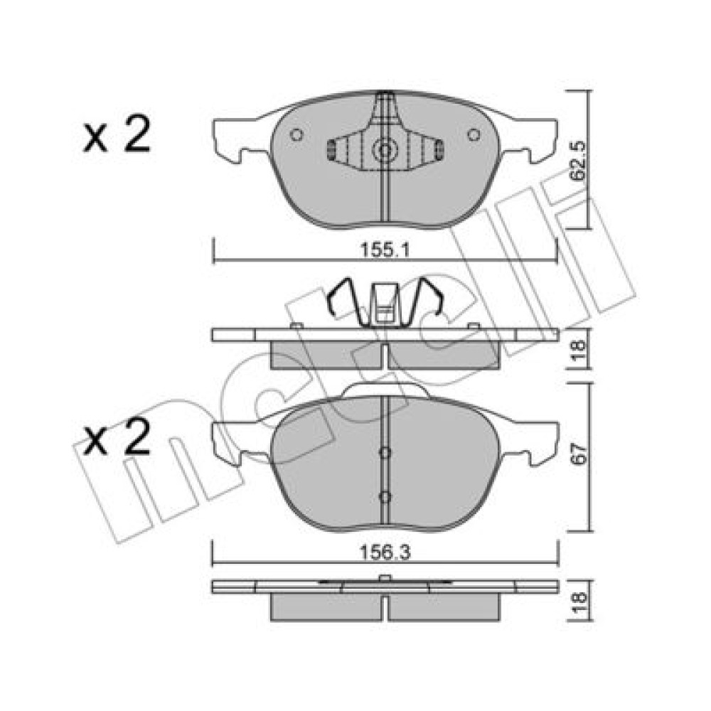Комплект гальмівних колодок METELLI 2205340