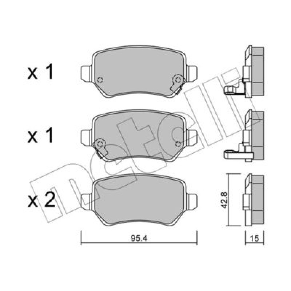 Комплект гальмівних колодок METELLI 2205420