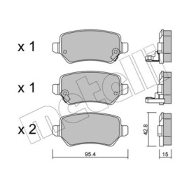 Комплект гальмівних колодок METELLI 2205420