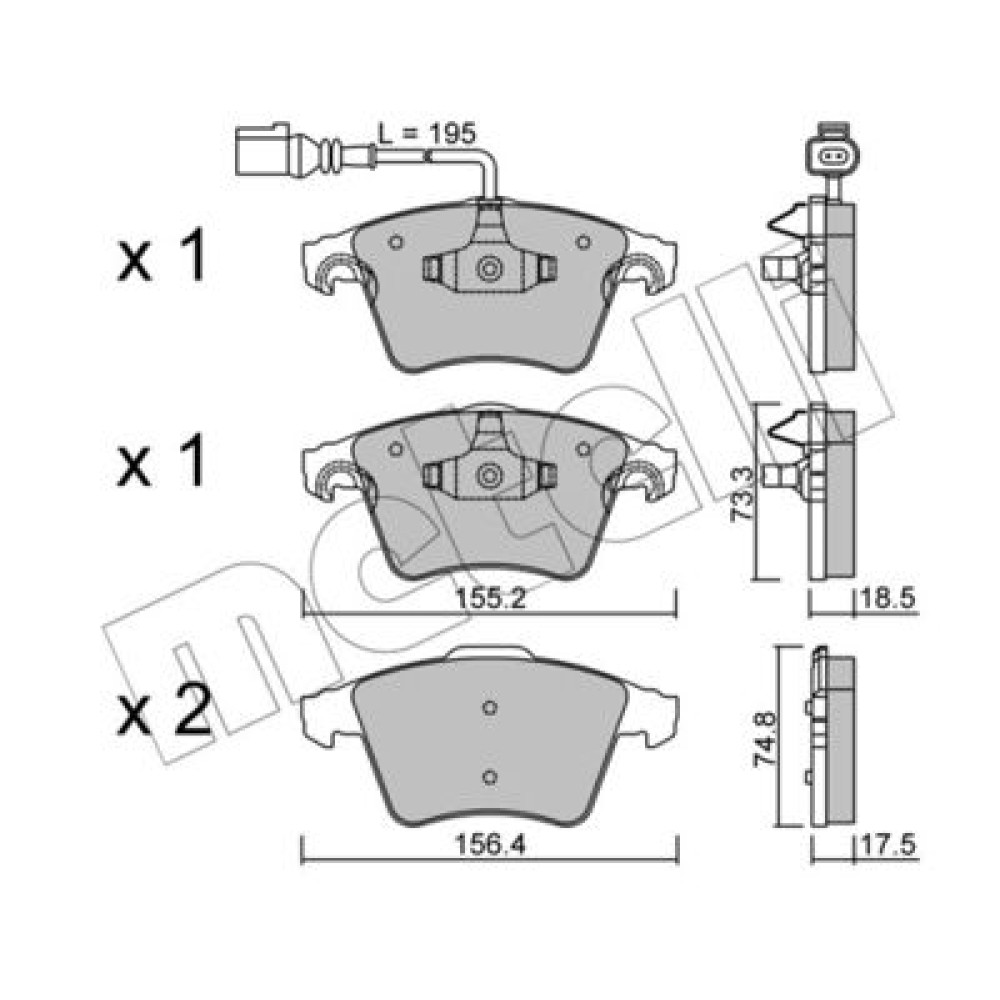 Комплект гальмівних колодок METELLI 2205521