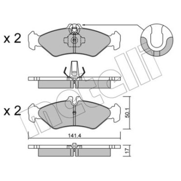 Комплект тормозных колодок METELLI 2205710