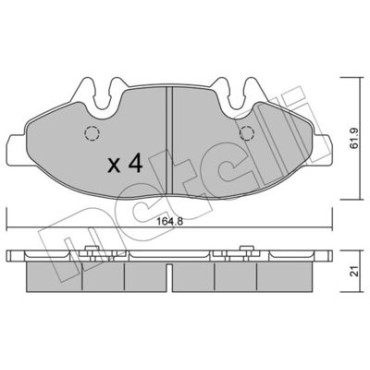 Комплект гальмівних колодок METELLI 2205750