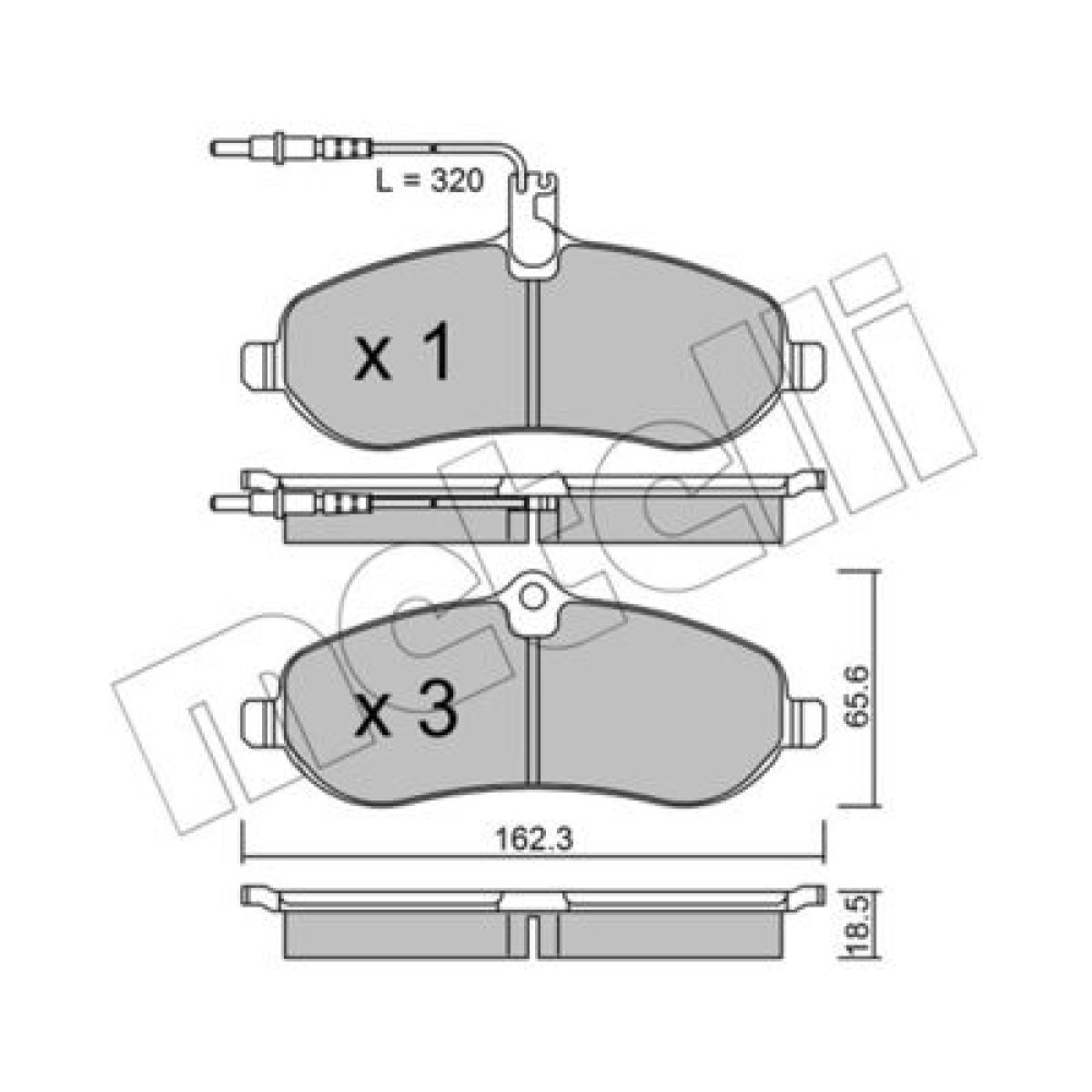 Комплект гальмівних колодок METELLI 2207070