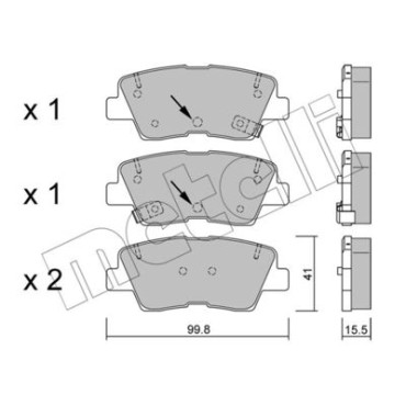 Комплект тормозных колодок из 4 шт. дисков METELLI 2208861