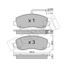 Комплект гальмівних колодок METELLI 2208980