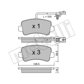 Комплект гальмівних колодок METELLI 2208990