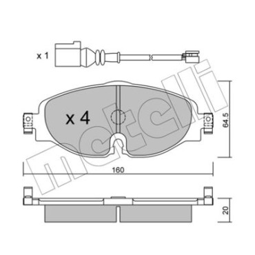 Комплект гальмівних колодок з 4 шт. дисків METELLI 2209500k