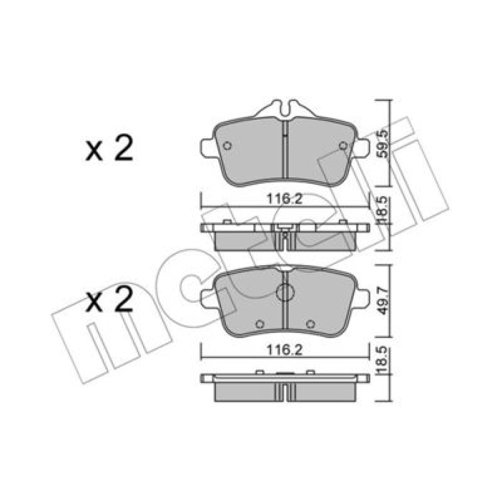 Комплект тормозных колодок из 4 шт. дисков METELLI 2209680