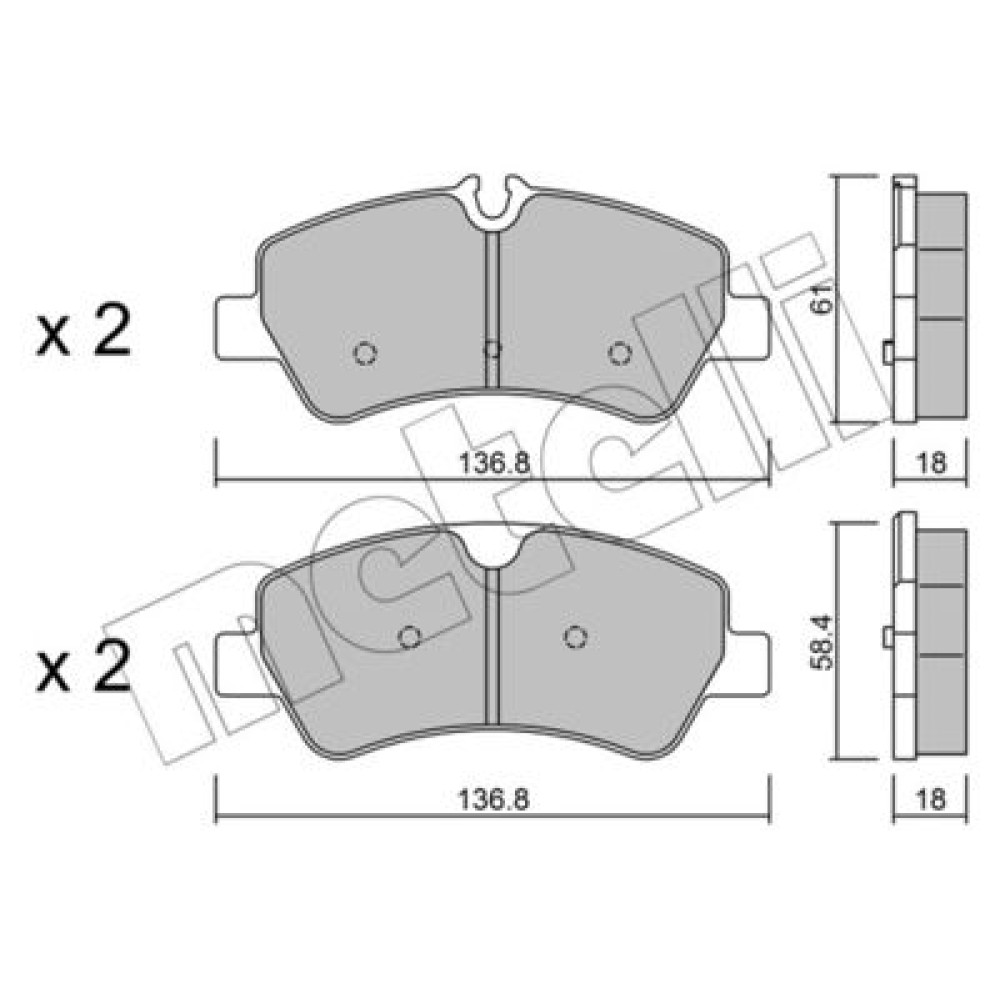 Комплект тормозных колодок из 4 шт. дисков METELLI 2209910