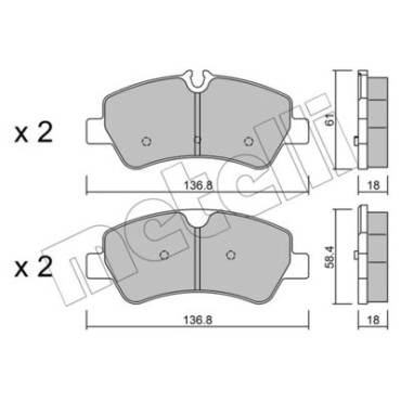 Комплект тормозных колодок из 4 шт. дисков METELLI 2209910