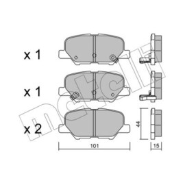 Комплект гальмівних колодок METELLI 2209950