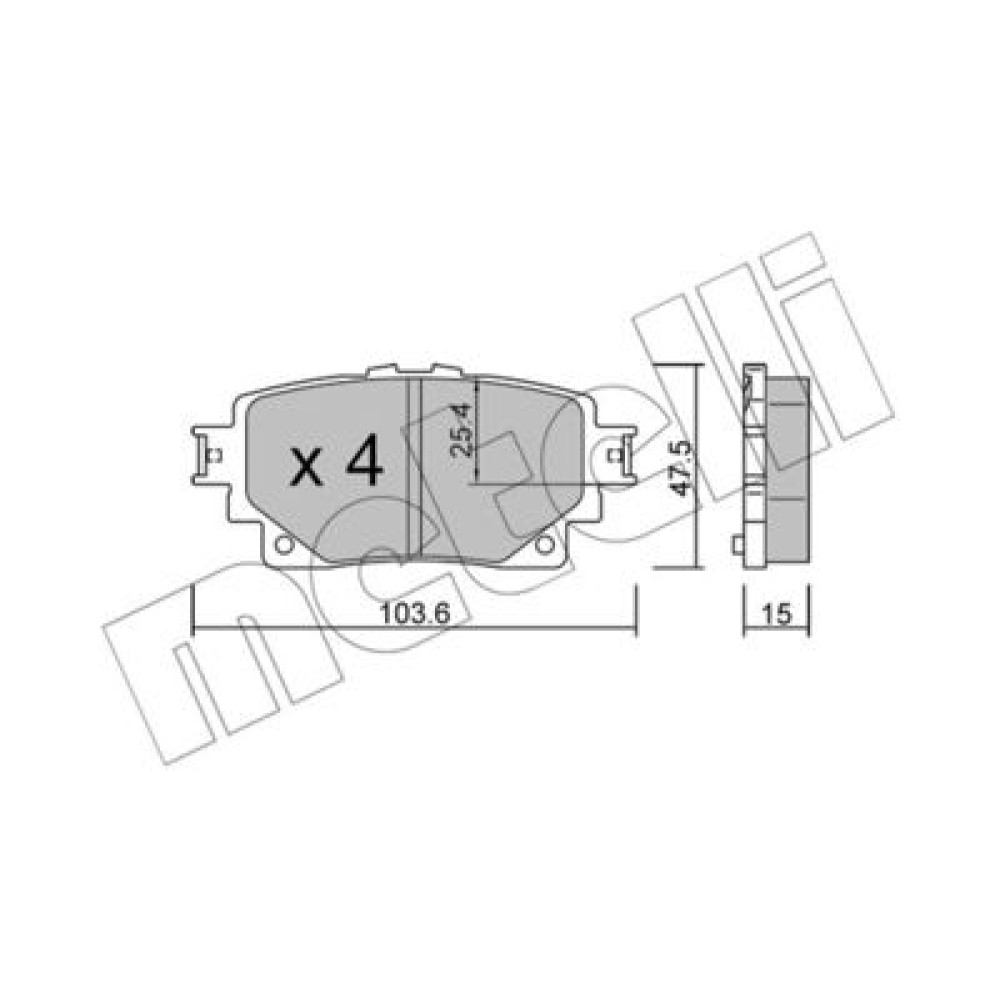 Комплект тормозных колодок из 4 шт. дисков METELLI 2212290