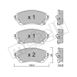 Комплект гальмівних колодок з 4 шт. дисків METELLI 2212340