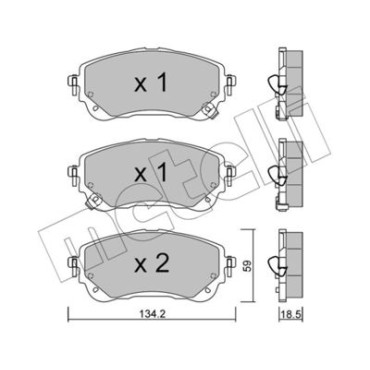 Комплект тормозных колодок из 4 шт. дисков METELLI 2212340