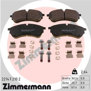Колодки гальмівні дискові, комплект ZIMMERMANN 221472102