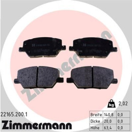 Колодки гальмівні дискові передні комплект ZIMMERMANN 221652001